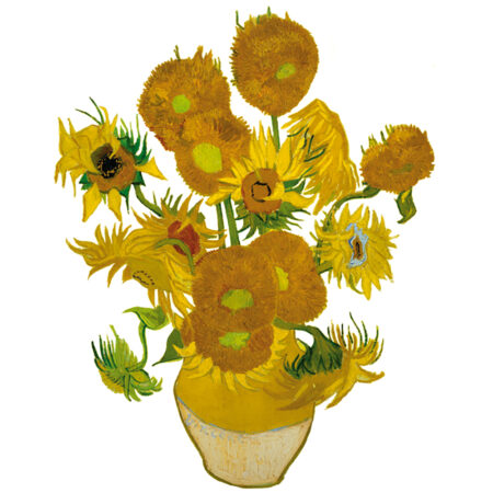 Flatflowers, zonnebloemen, van Gogh, raamstickers
