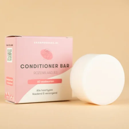 conditioner bar rozenblaadjes, shampoobars, 100% plastic vrij, natuurlijke ingrediënten