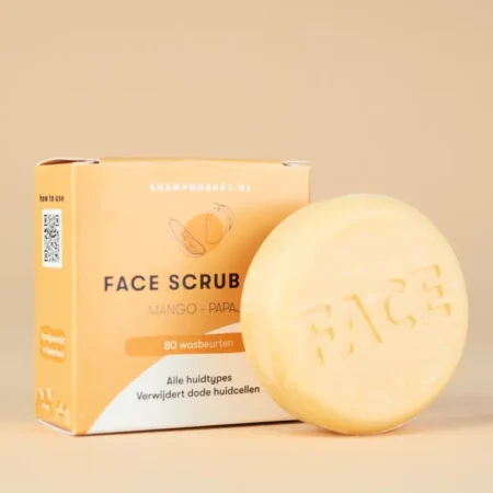 face scrub bar mango papaya, shampoobars, 100% plasticvrij, natuurlijke ingrediënten