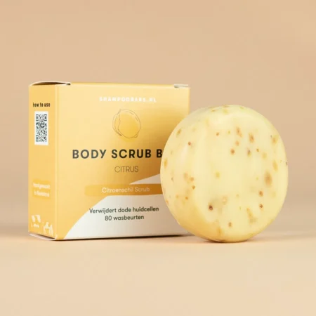 body scrub bar citrus, shampoobars.nl, 100% plastic vrij, natuurlijke ingrediënten