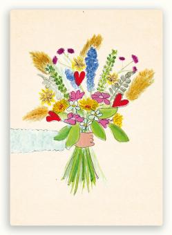 HA64, bosje bloemen, organic, kaart zintenz