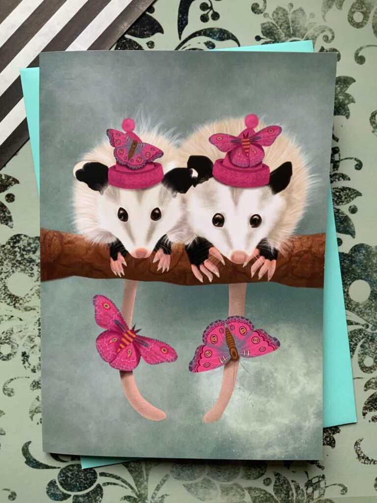 24 party possums, the crimson finch, dierenkaart, muizen