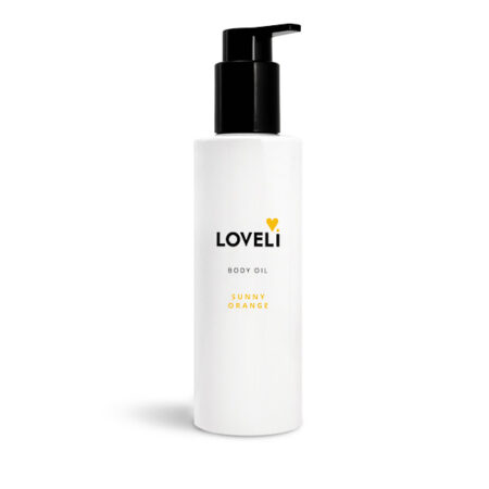 Loveli body oil sunny orange 200 ml., 100% troepvrij, 100% natuurlijk