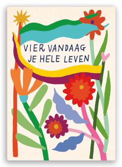 ansicht, kaart, zintenz, vier vandaag je hele leven