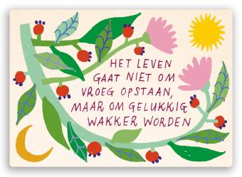 zintenz, ansicht, kaart, gelukkig wakker worden